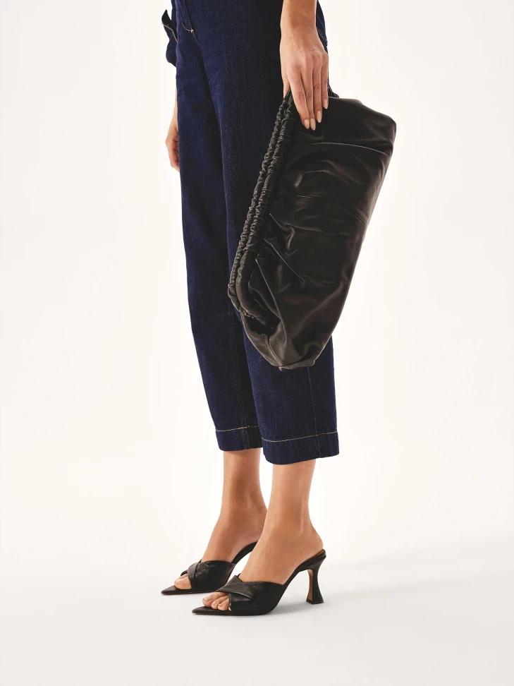 Kazar Pointed Mules In Black Leather