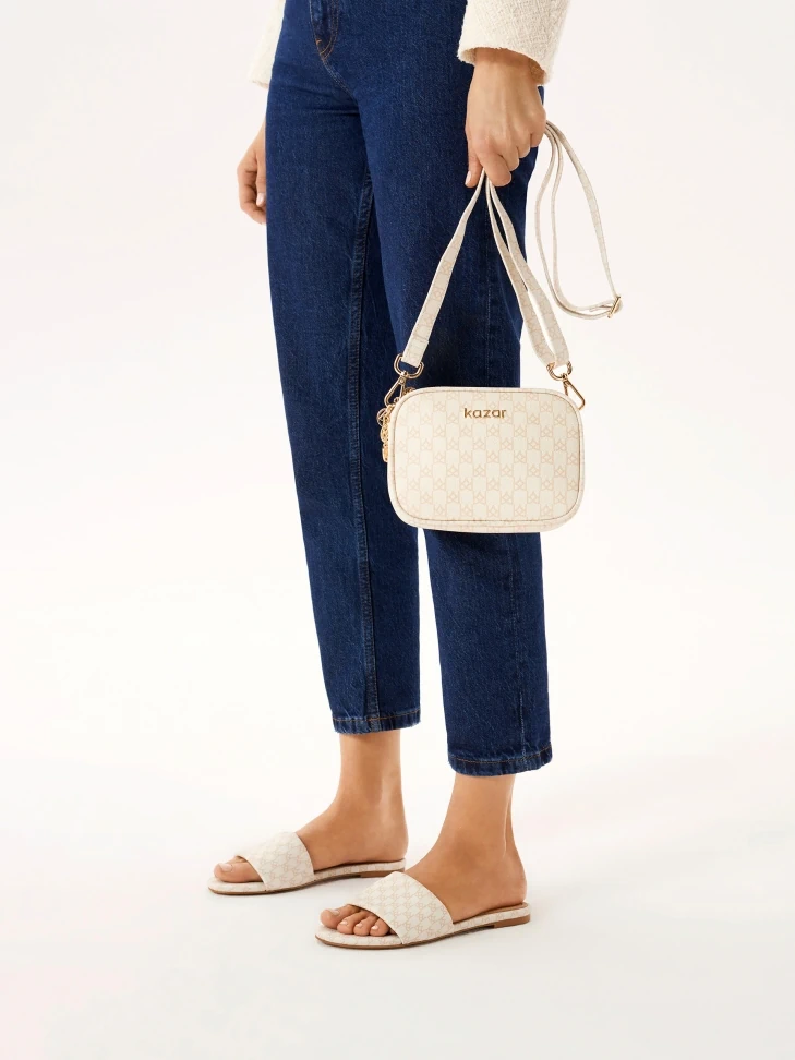 Kazar Printed Logo Leather Bag