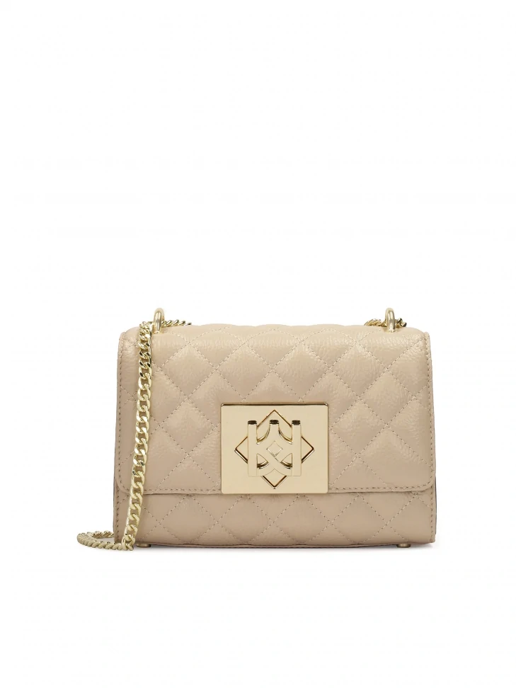 kazar Quilted beige handbag on a gold chain