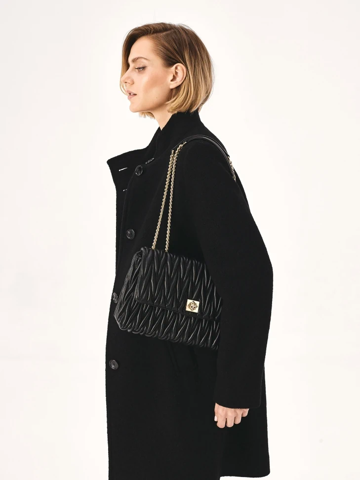 Kazar Quilted Black Chain Handbag