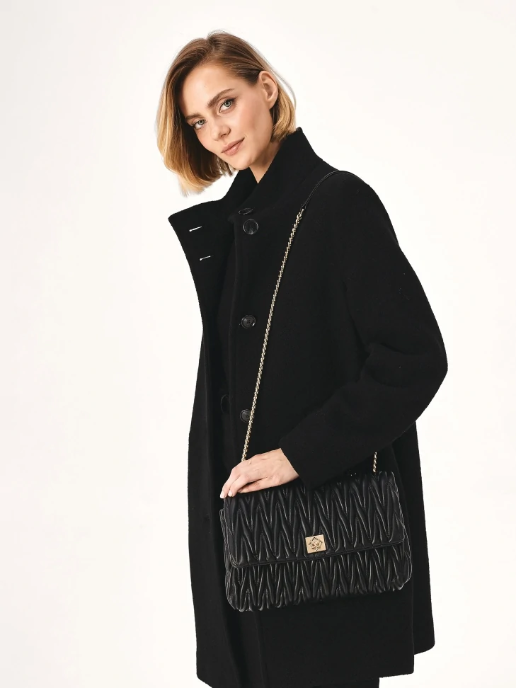 Kazar Quilted Black Chain Handbag