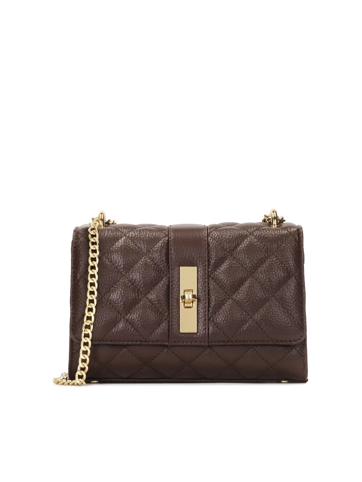 kazar Quilted brown chain handbag