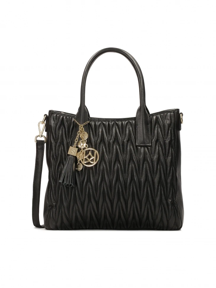kazar Quilted handbag with hand grips and key ring