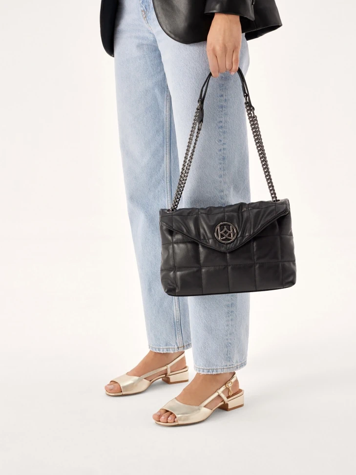Kazar Quilted Leather Handbag With Flap