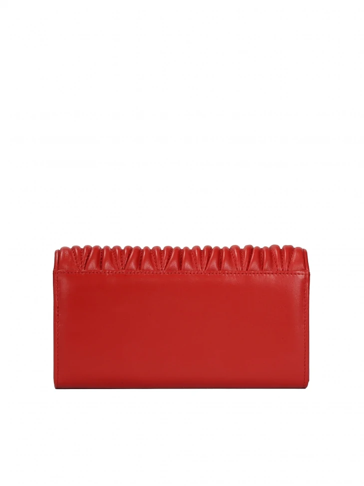 Kazar Quilted Red Wallet With Roomy Interior