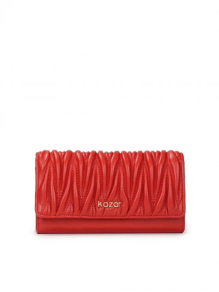 kazar Quilted red wallet with roomy interior