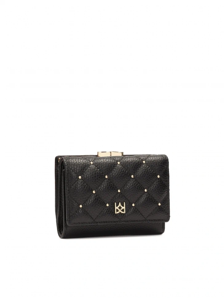 Kazar Quilted Small Wallet With Rhinestones
