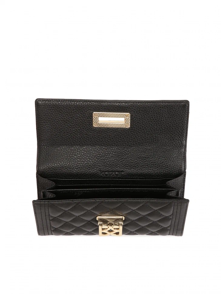 Kazar Quilted Wallet With Large Clasp