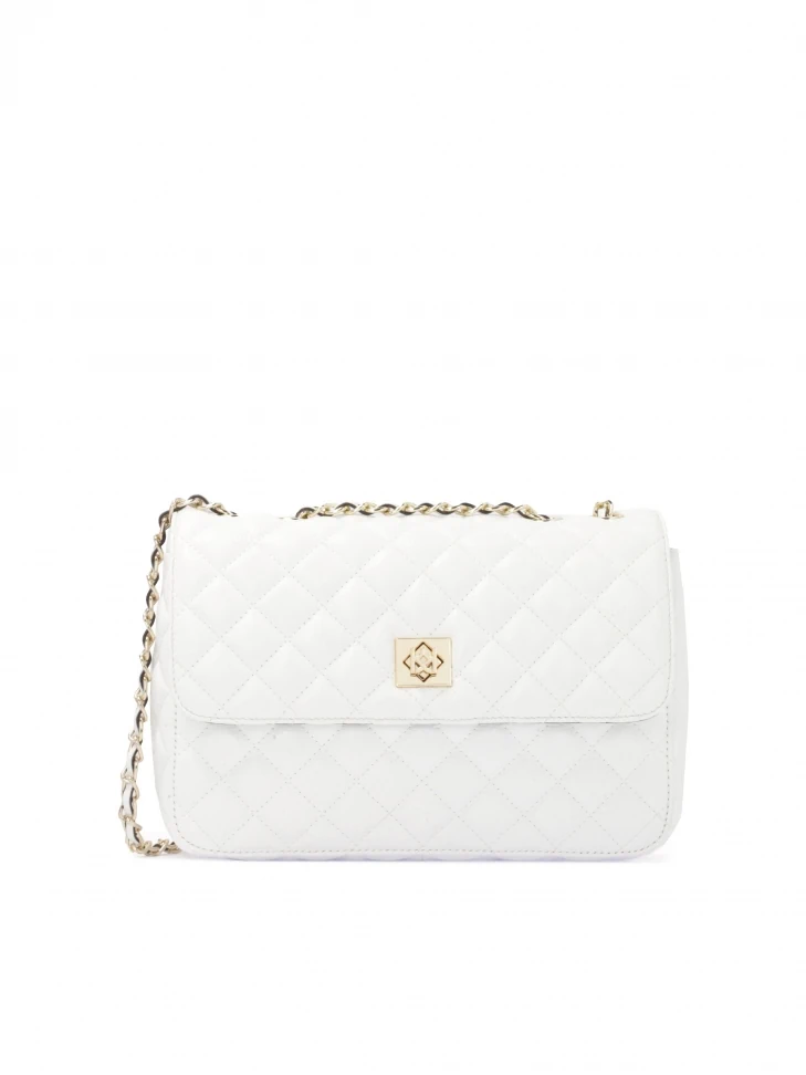 kazar Quilted white shoulder chain handbag