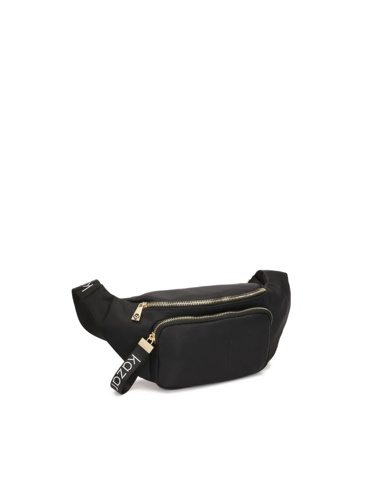 Kazar Recycled Textile Belt Bag In Black Color