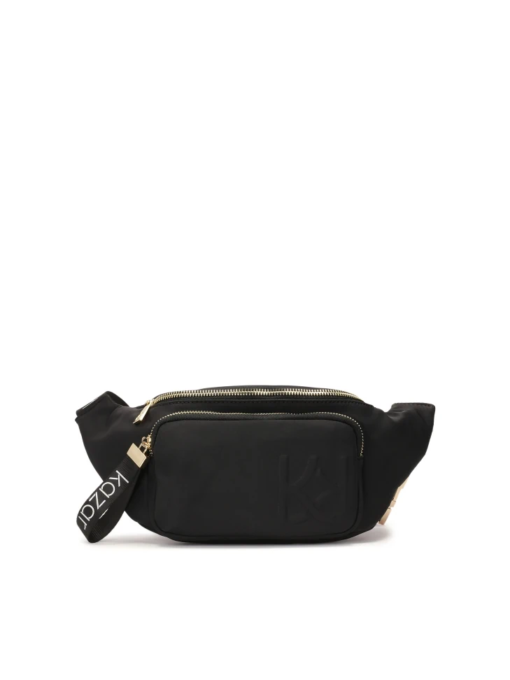 kazar Recycled textile belt bag in black color