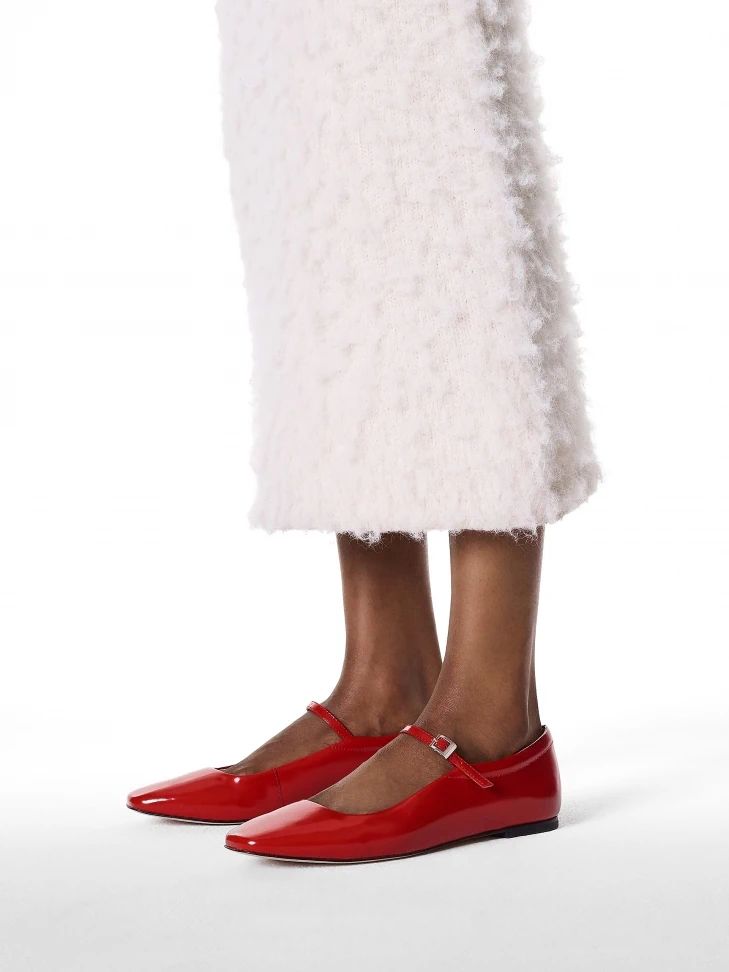 Kazar Red Ballerinas With Mary Jane Style Strap