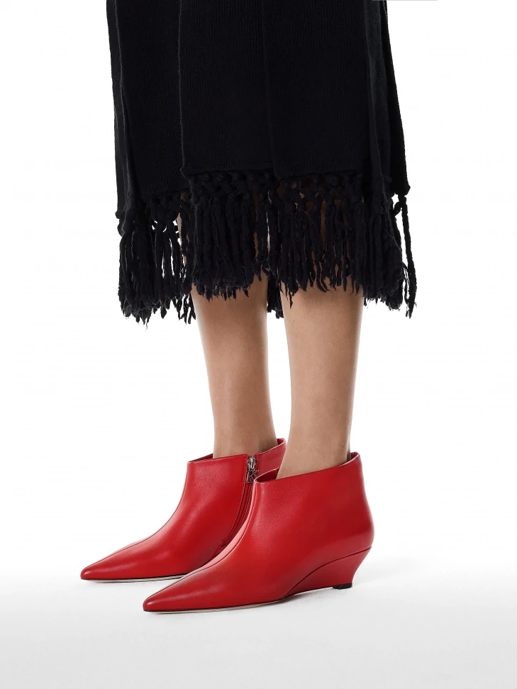 Kazar Red Boots On Low Heel