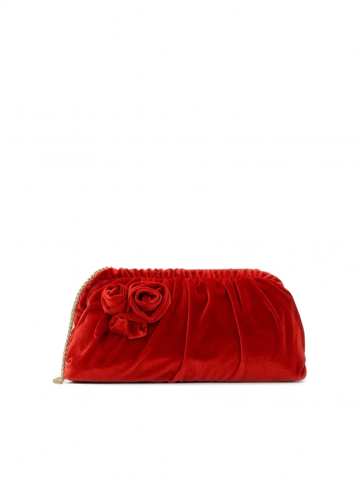 kazar Red fabric handbag with large flowers