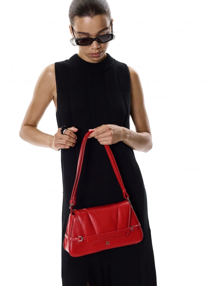 Kazar Red Handbag With A Unique Shape