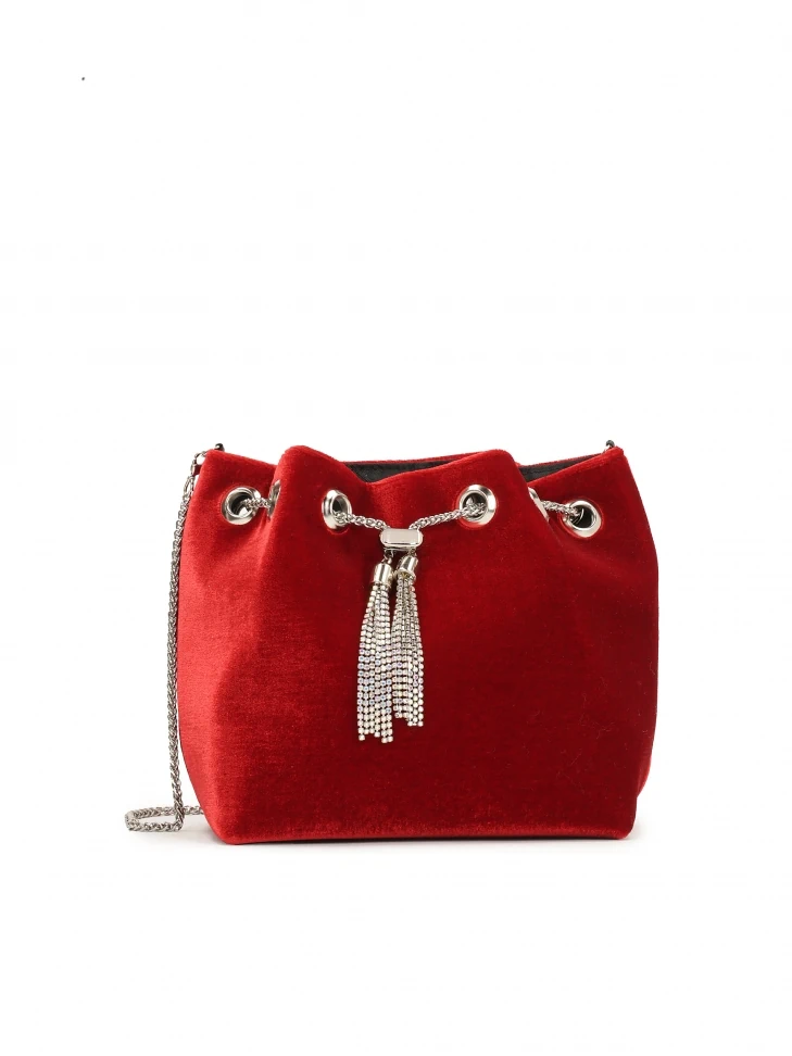 kazar Red handbag with jewelry clasp