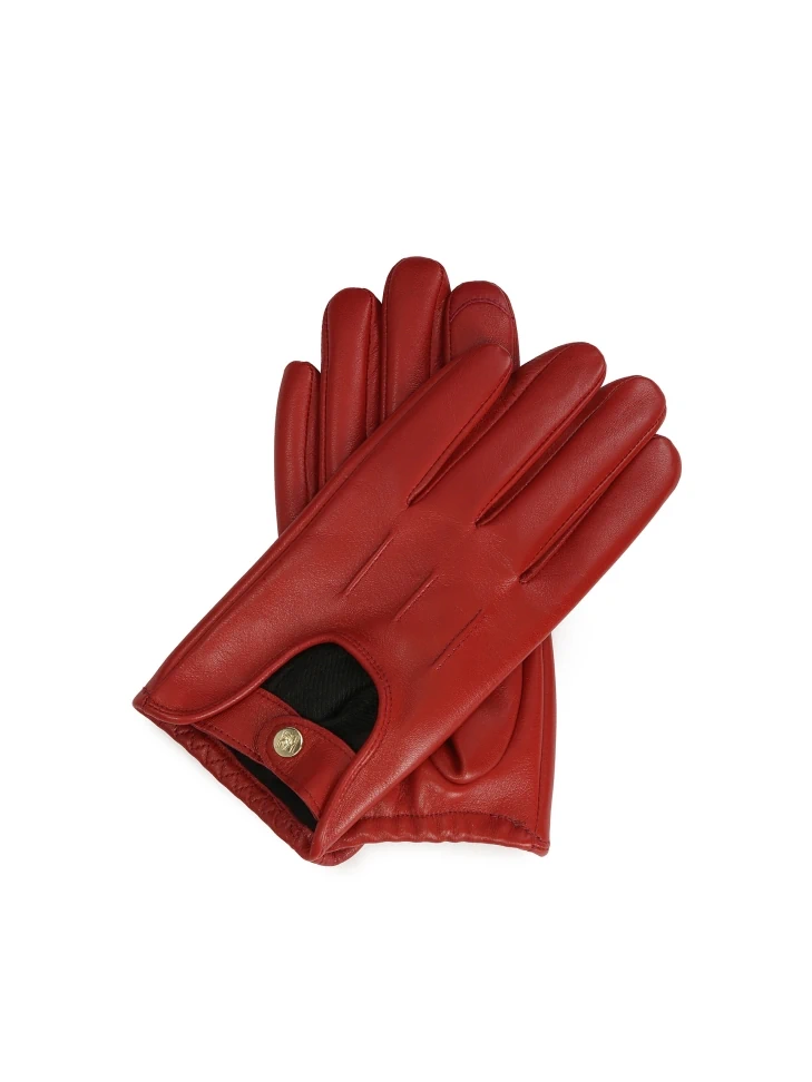kazar Red leather gloves with cut-outs