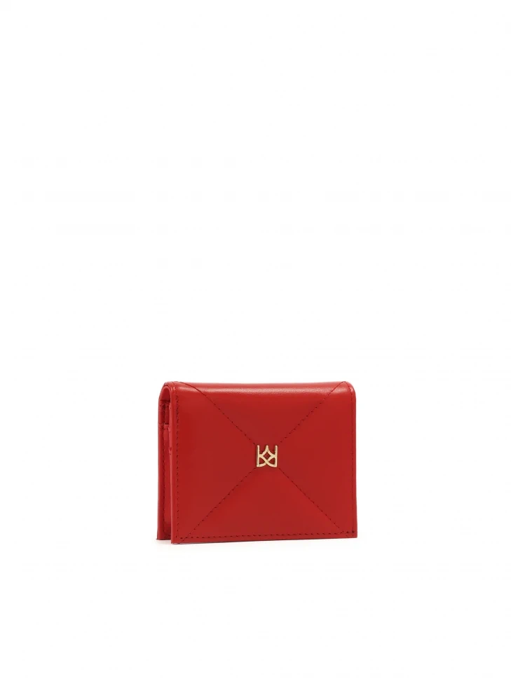 Kazar Red Leather Quilted Wallet