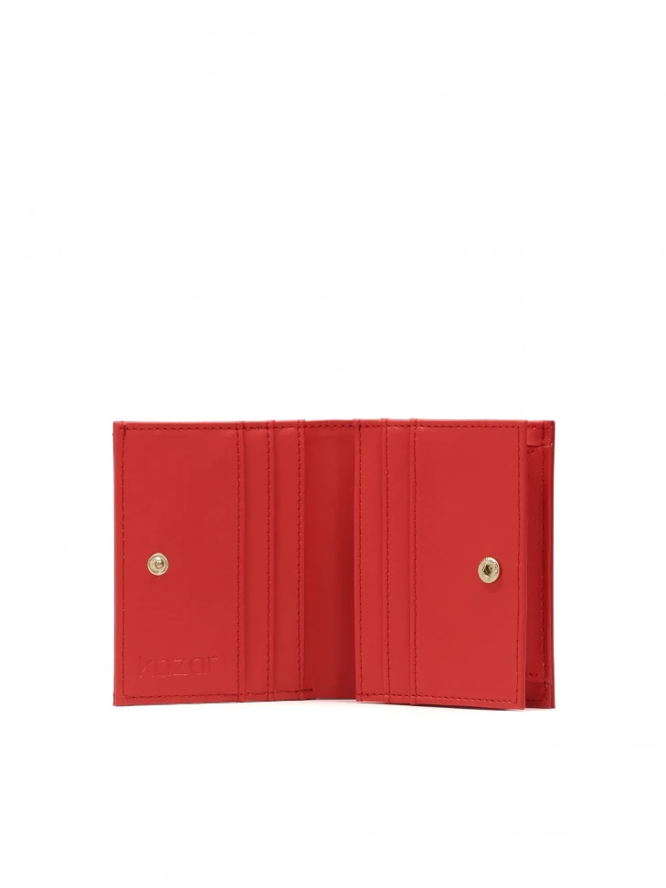 Kazar Red Leather Quilted Wallet