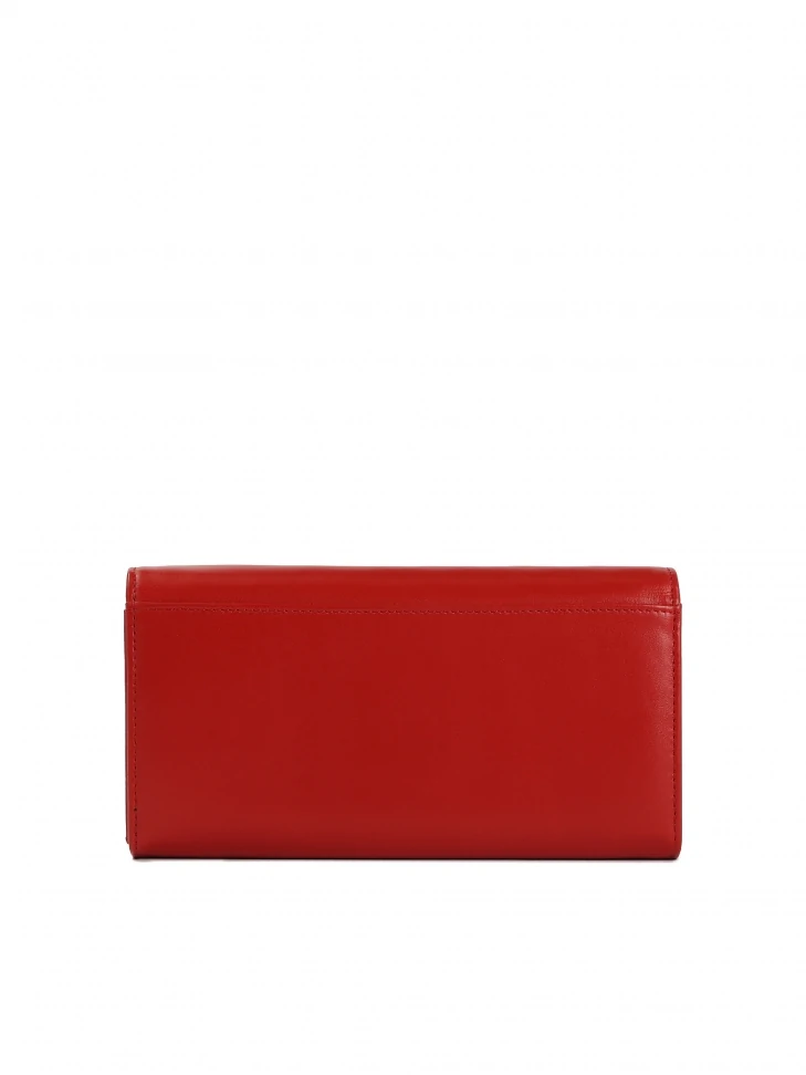 Kazar Red Leather Wallet With Two Buckles
