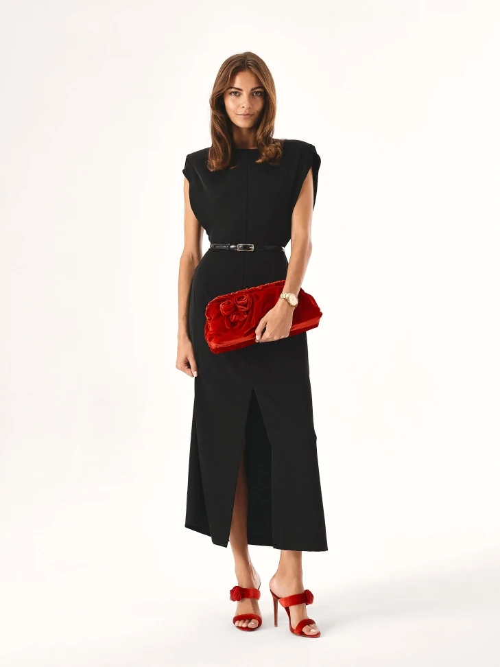 Kazar Red Mules With Three-dimensional Decoration