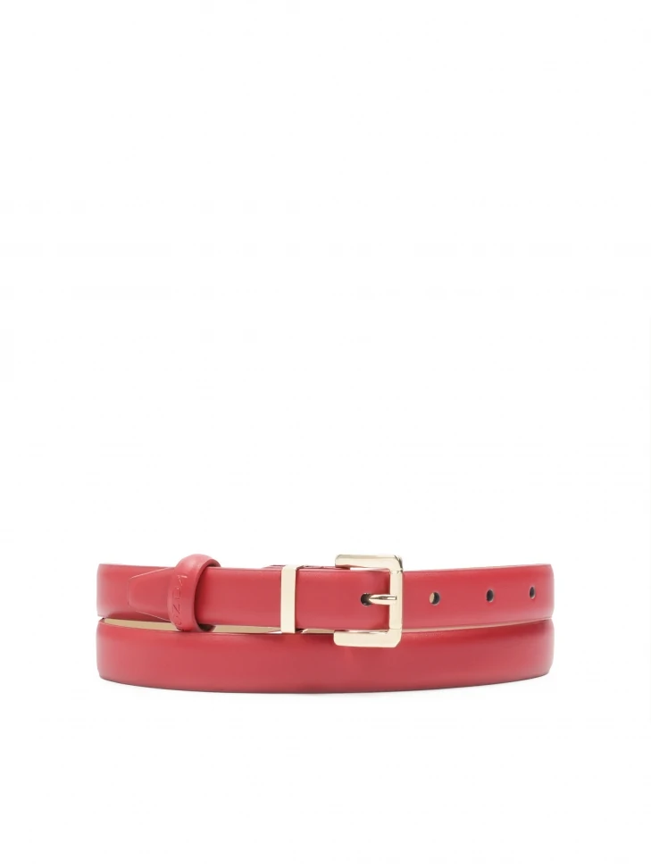 kazar Red narrow belt in minimalist style