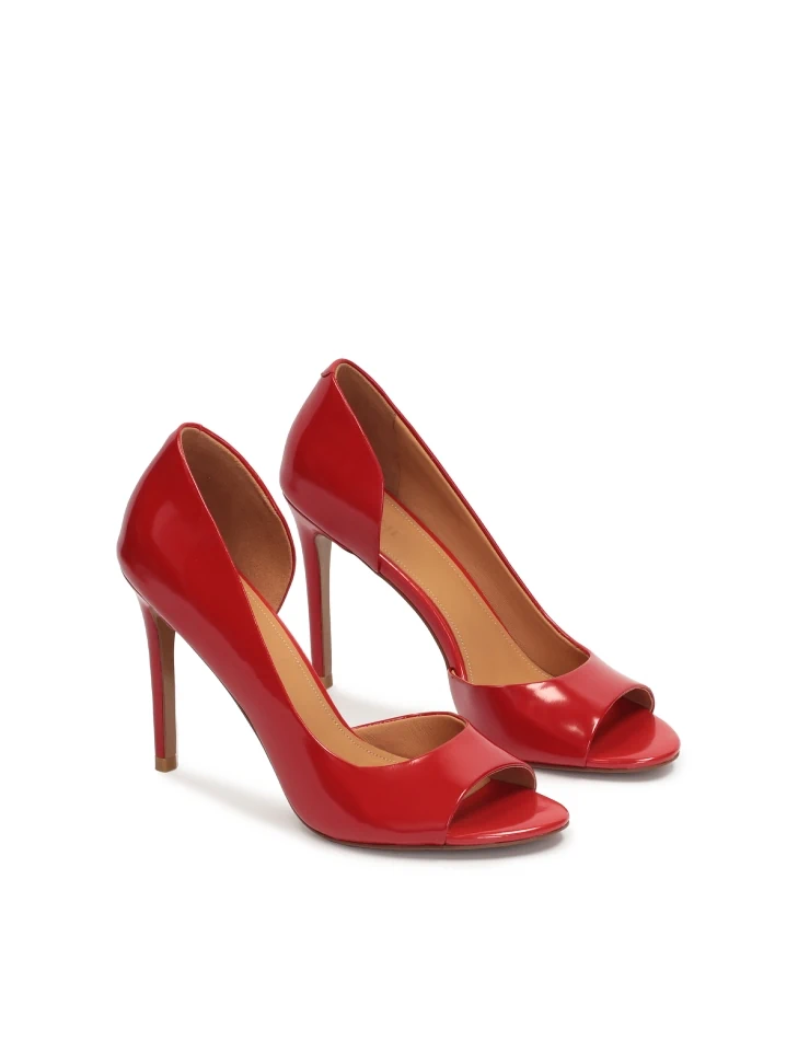 Kazar Red Open-toe Pumps