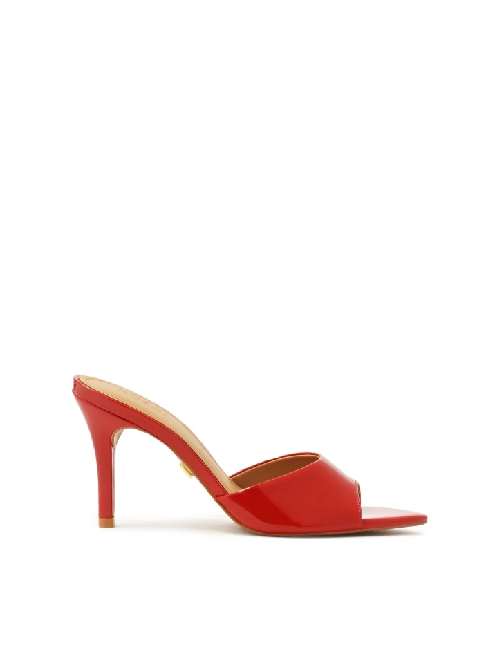 kazar Red patent leather heeled mules