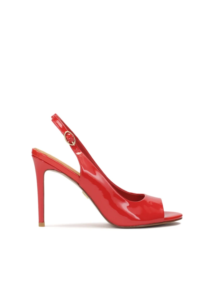 kazar Red patent leather sandals with ankle strap