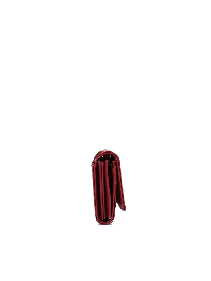 Kazar Red Patent Wallet With Flap