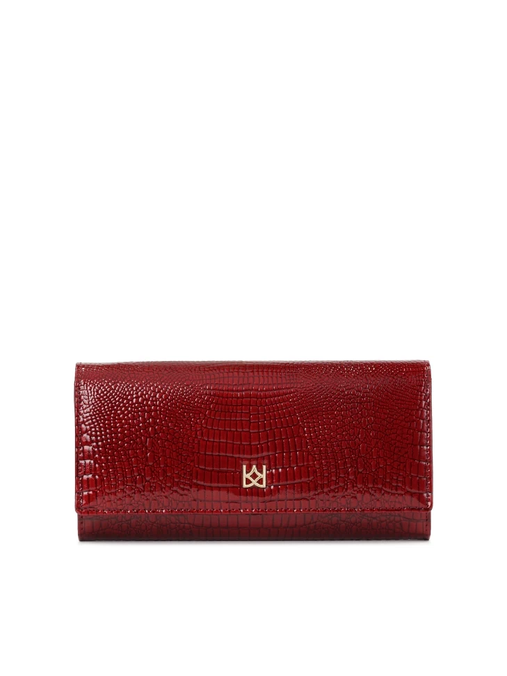 kazar Red patent wallet with flap