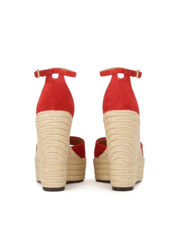 Kazar Red Platform Heeled Sandals