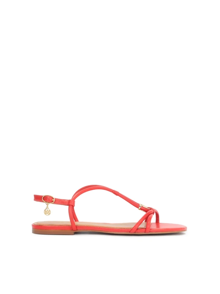 kazar Red sandals on a flat sole with an overhang