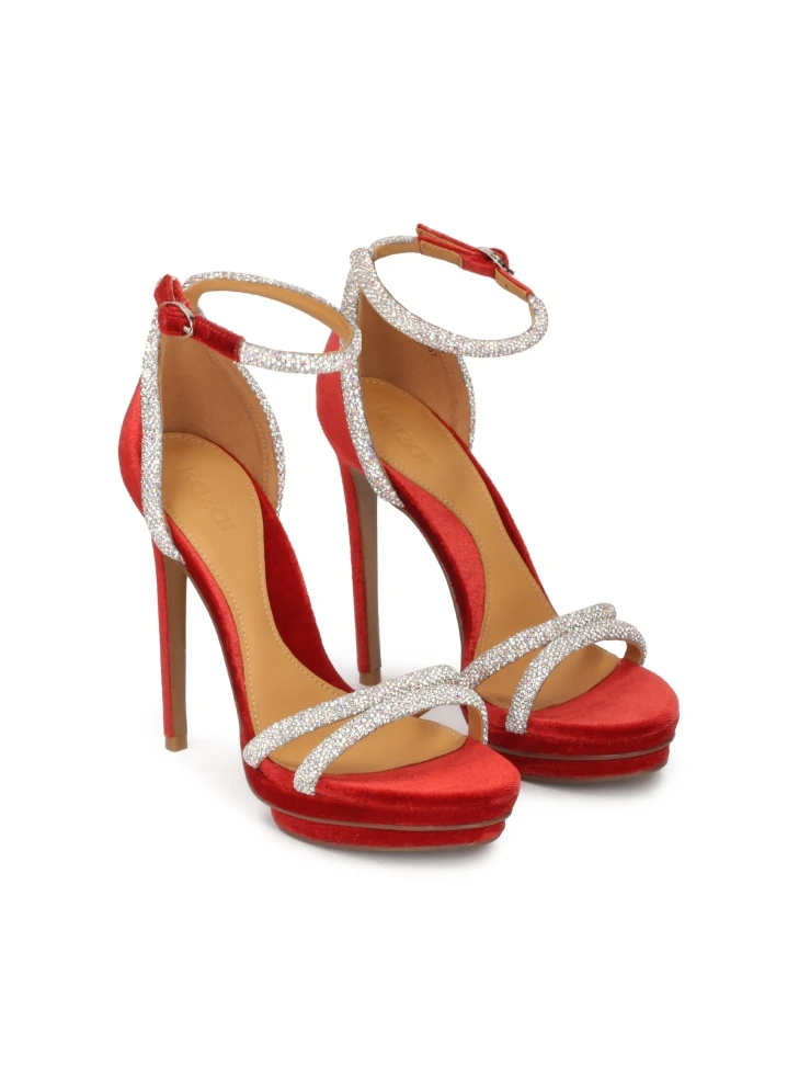 Kazar Red Sandals With Shiny Straps