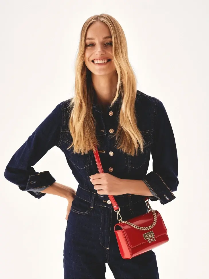 Kazar Red Small Handbag With Shoulder Strap