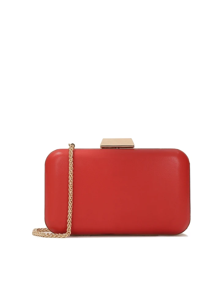 kazar Red soft leather box bag