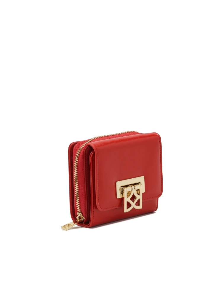 Kazar Red Wallet With Decorative Clasp