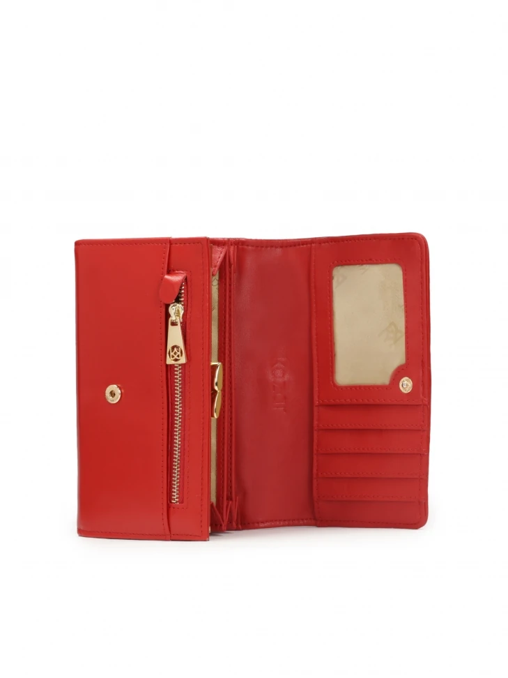 Kazar Red Wallet With Fine Quilting