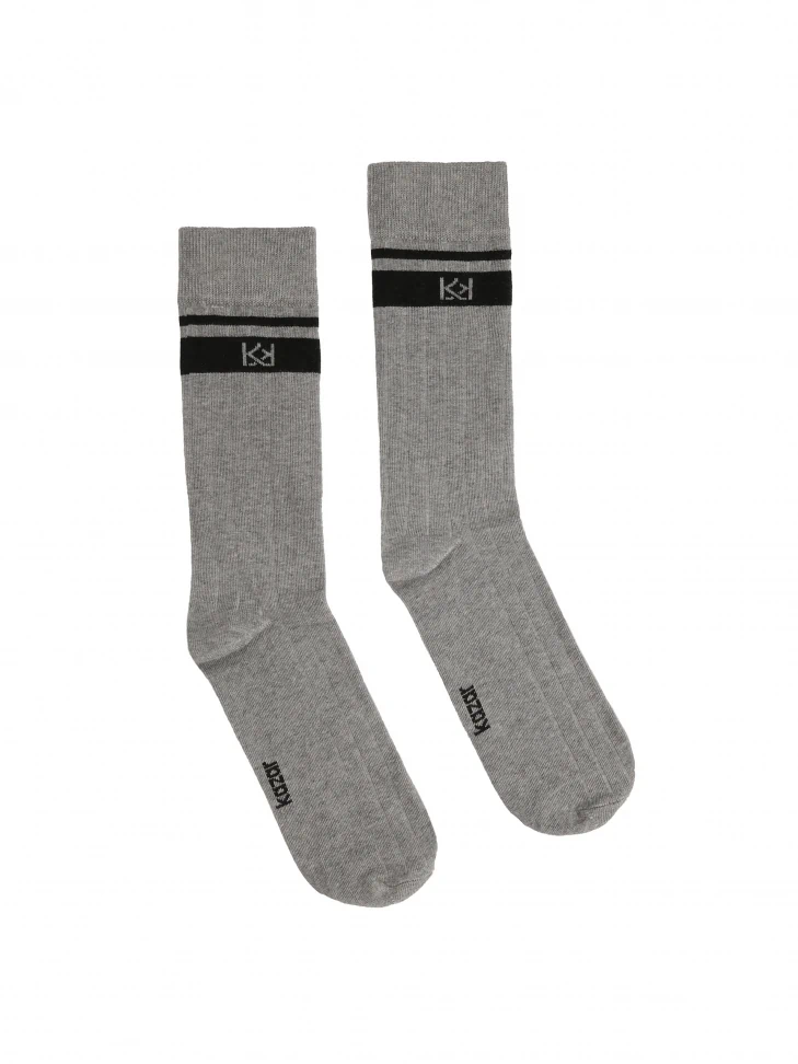 Kazar Ribbed Grey Men's Socks