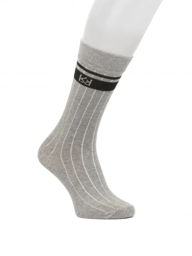 kazar Ribbed grey men's socks