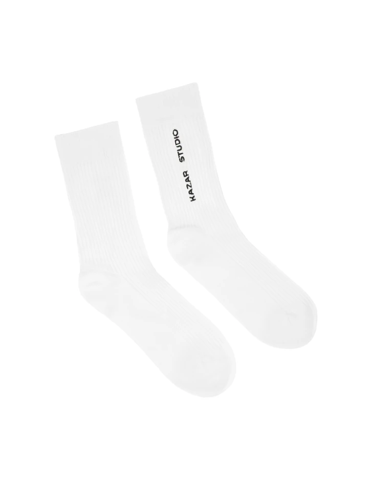kazar Ribbed white socks
