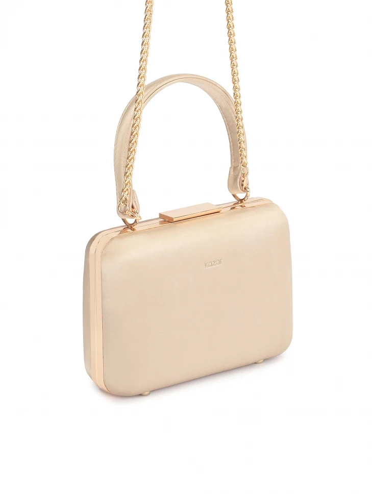 Kazar Rigid Leather Bag With A Handle And A Chain