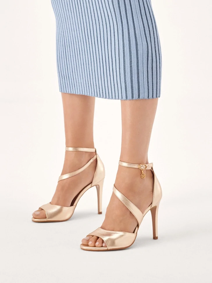 Kazar Sandals With Golden Full Heel