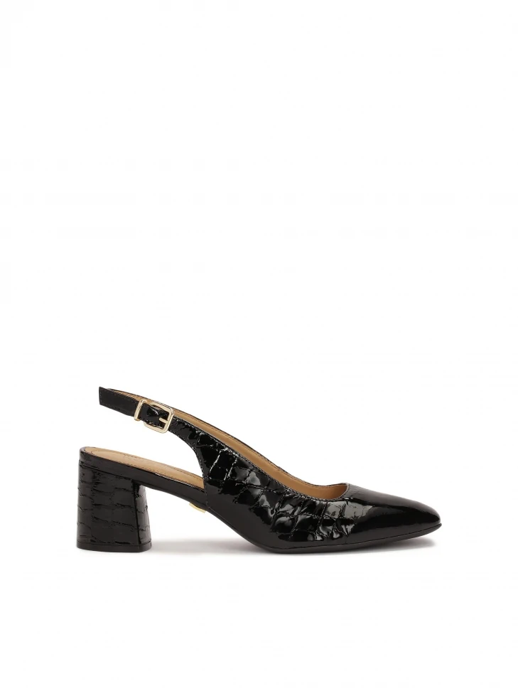kazar Semi-open pumps in embossed patent leather