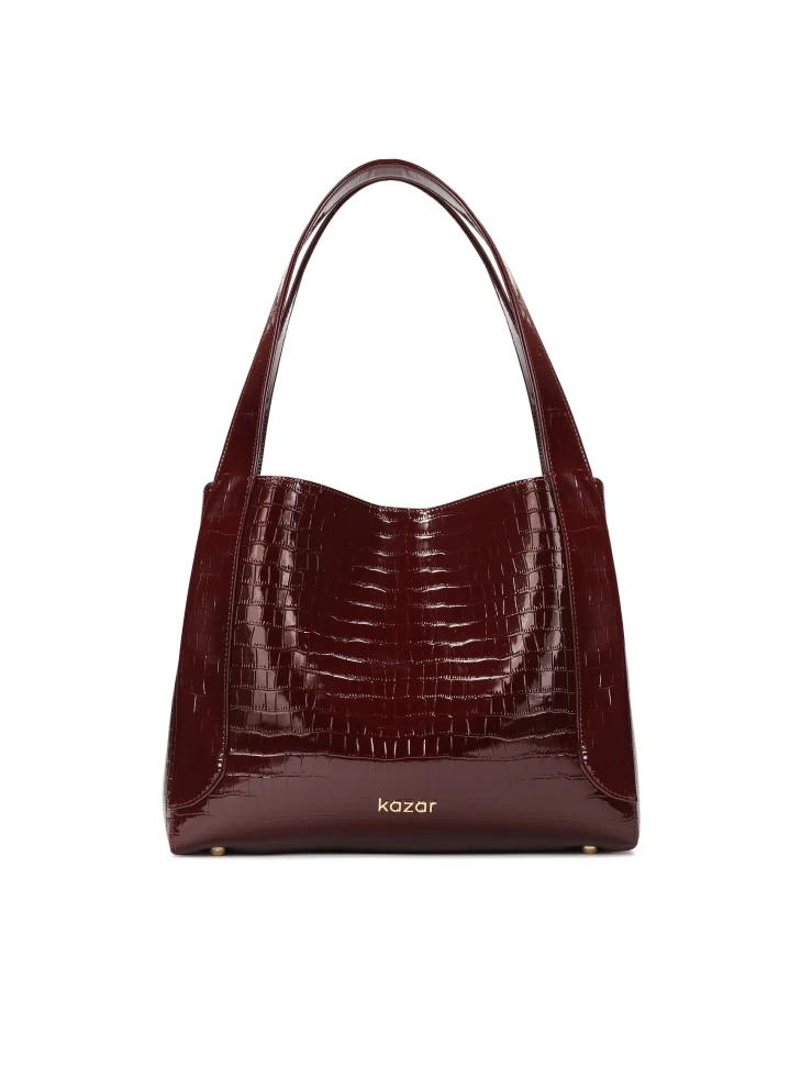 kazar Shoulder bag in shiny burgundy leather