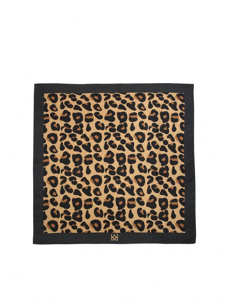 Kazar Silk Lepoard-patterned Scarf