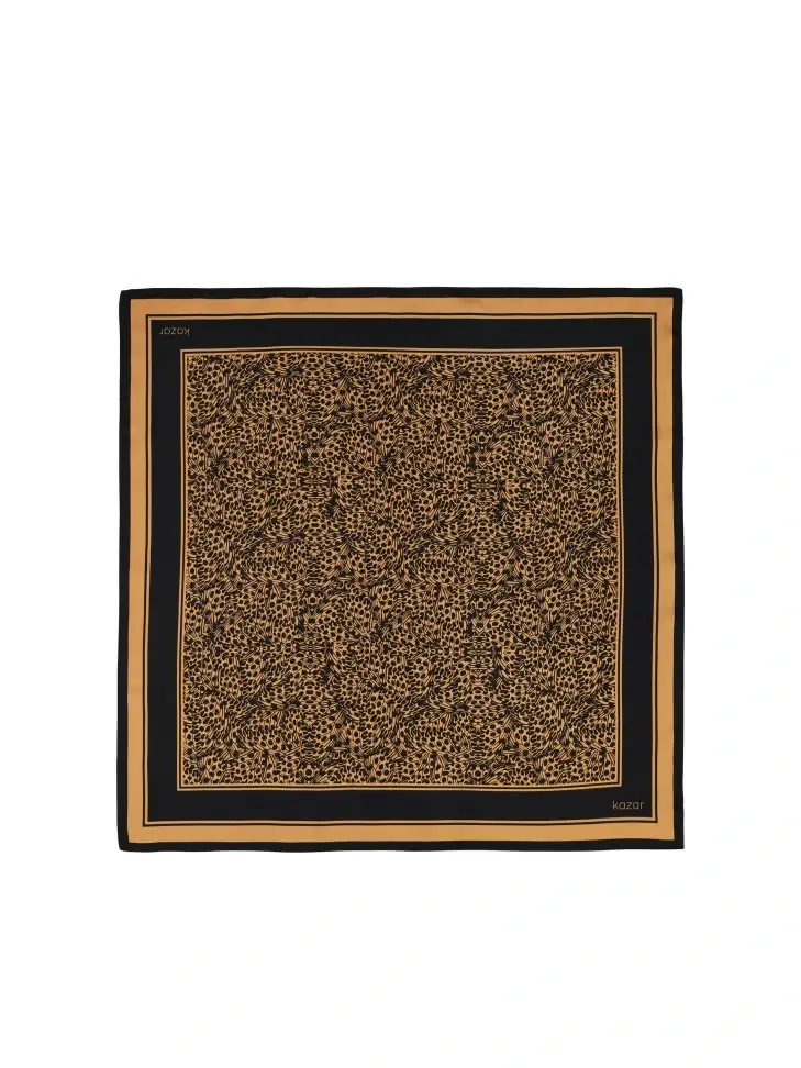 Kazar Silk Scarf Brown And Black