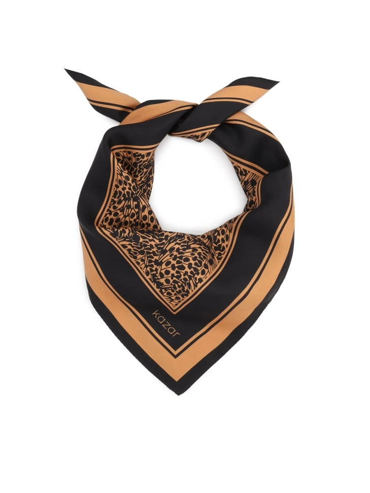 kazar Silk scarf brown and black