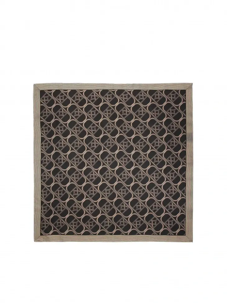 Kazar Silk Scarf Decorated With Monograms