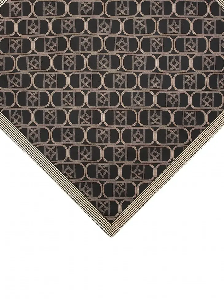 Kazar Silk Scarf Decorated With Monograms